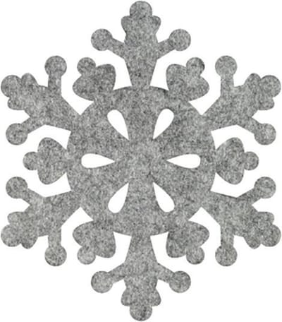 Sneeuwvlok 2 vilt onderzetters - Gemeleerd grijs - 6 stuks - ø 9,5 cm - Kerst onderzetter - Tafeldecoratie - Glas onderzetter - Woondecoratie - Tafelbescherming - Onderzetters voor glazen - Keukenbenodigdheden - Woonaccessoires - Tafelaccessoires