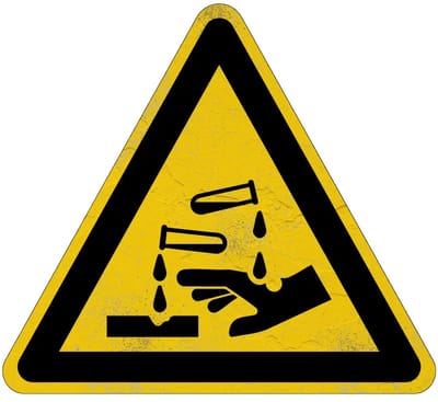 Bijtende stoffen waarschuwingsbord - W023 | Sign Again materiaal | 30 cm