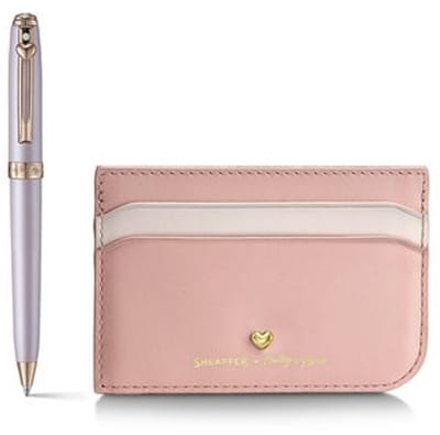 Balpen Giftset Sheaffer EMILY IN PARIS Prelude mini 9810 Pastel Pink Swarovski Crystal met creditcardhouder