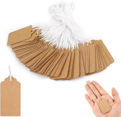 200 Stuks Prijsetiketten Hangers voor Vlooienmarkten, Duurzame Hangtags, Veiligheidsdraden en Papieren Labels