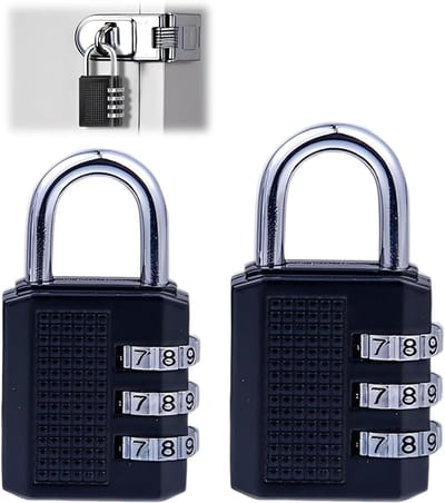Cijferslot Set - Combinatieslot - Waardevolle Spullen - Roestvrij Metaal - 2 Stuks - Zilverkleurig