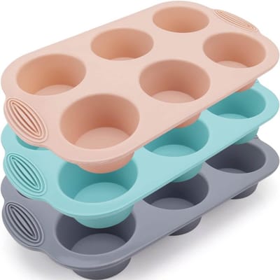 Dailygoods- Muffinbakjes 3 Stuks - Siliconen Muffinvorm - Antiaanbakmateriaal - Voor Cupcakes/Brownies - Temperatuurbestendig - Lichtgewicht