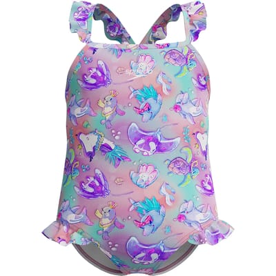 1-delig zwempak voor babymeisjes Speedo Dig Frill Thinstrap GRN