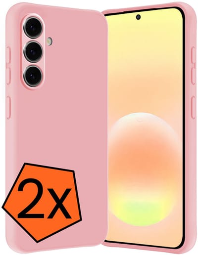 Hoes - 2 Stuks - Geschikt voor Samsung Galaxy A57 - Sterk & Shockproof - Case Siliconen - Back Cover - Telefoon Hoes - Lichtroze