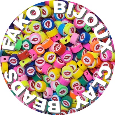 Fako Bijoux - 100 Klei Kralen Kusjes / Mondjes - Polymeer Kralen - Figuurkralen - Kleikralen - 10mm - 100 Stuks