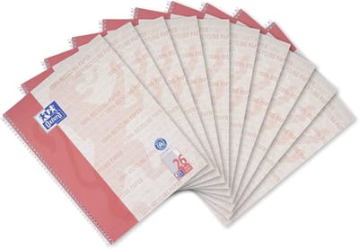 Collegeblok A4 Geruit 90g Papier Gelinieerd met Witte Rand 10 Stuks