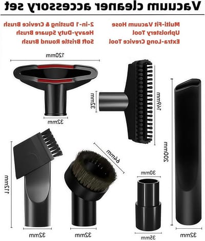 Set van 6 stofzuigeraccessoires met 32 mm en 35 mm diameter voor optimaal schoonmaken en veelzijdig gebruik