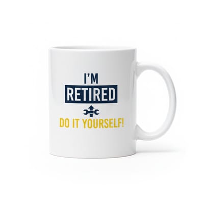 I’m Retired – Do It Yourself! 330ml Grappige Keramische Koffiemok – Perfect Pensioen Cadeau voor Mannen & Vrouwen