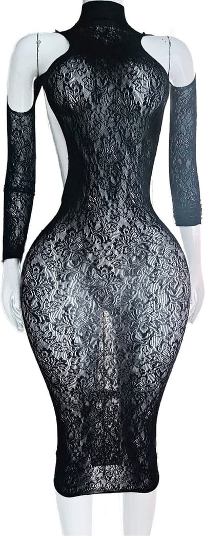 BamBella ® - Panty jurk -Onesize - - Dames - Onesize - Erotische sexy jurkje van kant erotische lingerie doorzichtig zwart