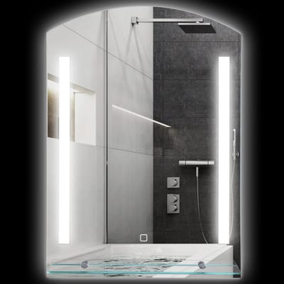 Kleankin badkamerspiegel - veiligheidsglas - aluminium - Zilver
