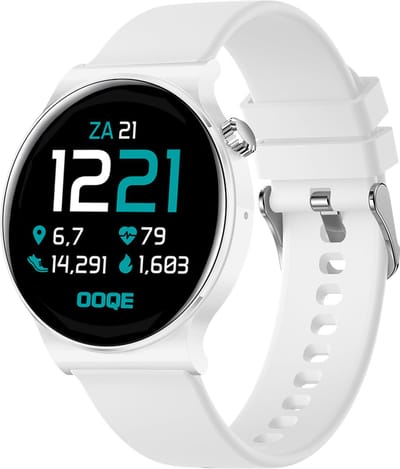 OOQE WATCH CS PRO - Smartwatch Heren en Dames | Geschikt voor iOS en Android | Full HD | Notificaties | Gezondheidsanalyse | Sportanalyse | GPS Koppeling | Bellen | Muziek/Audio Luisteren | Spelletjes | Ergonomisch | Nederlandstalig | Wit