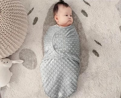 Inbakerdeken Baby 0-6M – Warme Fleece Slaapzak – Herfst/Winter – Grijs