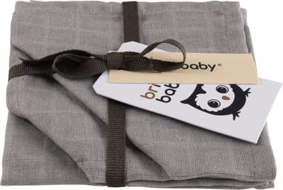 Monddoekjes hydrofiel Uni - Grey 3 stuks 30 x 30 cm - Briljant Baby