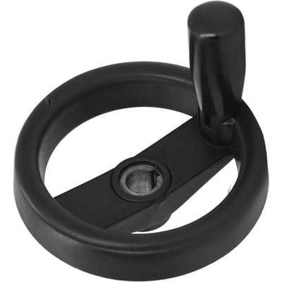Volant 125mm OD Alésage 12mm Poignée Pliable Volant en Plastique pour Tour Fraiseuse Perceuse