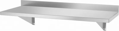 HENDI Wandplank met opstaande rand – roestvast staal – 800x300x x(H)250mm – inclusief bevestigingsbeugels
