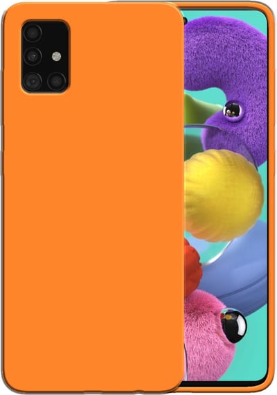 Smartphonica Siliconen hoesje voor Samsung Galaxy A51 4G case met zachte binnenkant - Oranje geschikt voor Samsung Galaxy A51 4G