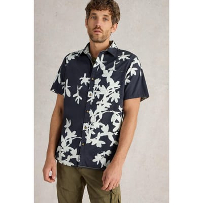 White Stuff Blossom Ss Printed Shirt Navy Print Maat: L | Casual Overhemden Outlet | Heren | Blauw