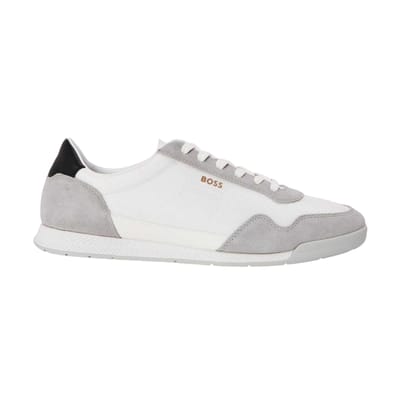 Boss Heren Titanium SL Suède Sneakers (Wit)