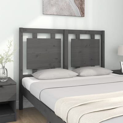 vidaXL - Hoofdbord - 125,5x4x100 - cm - massief - grenenhout - grijs