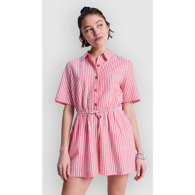 Roxy Real Tomorrow Stripe Jumpsuit rood