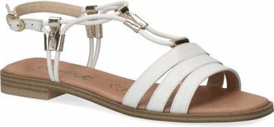 Witte Sandalen Plat Leder Caprice maat 39