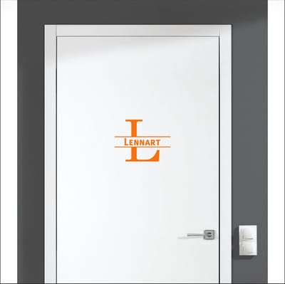 Deursticker Met Naam -  Lennart - Oranje