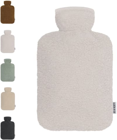 Ølav North – Kruik met Teddy Hug hoes - Incl geschenkverpakking - Tot 6 uur warmte - Warmwaterkruik - 1.8 liter – Alpine White - Cadeau voor haar, vrouw, vriendin