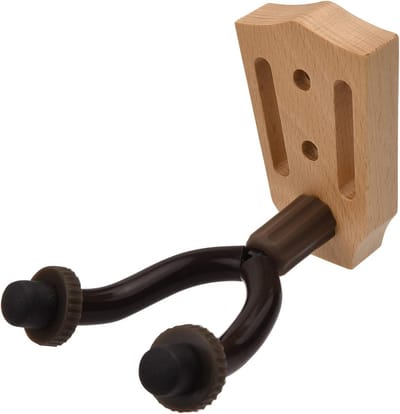 Wandmontage Gitaar Hanger - Muurhaak Instrument - Muziek Opslag - Verstelbare Draaihoek - 14.5 cm Lengte - Houtkleur