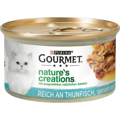 12x85g Nature's Creations Mini Filets Tonijn met Tomaat & Rijst Gourmet Kattenvoer