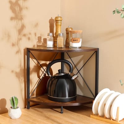 Kruidenrek - Kruidenrek met 2 Verdiepingen - Staand Kruidenrek - Keukenorganizer - Hout - Multifunctioneel