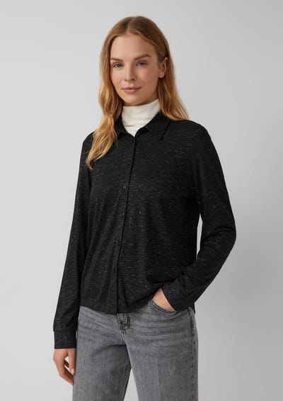 Blouse met glinsterdraad en verlengde achterkant dames s.Oliver