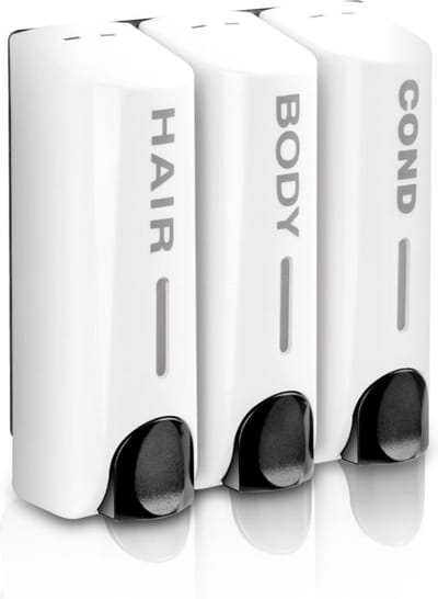 Bolture Zeepdispenser wandmontage - Hangend Zeeppompje - 3 Reservoirs - 350 ml - Wit