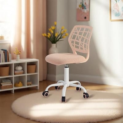 Kinderbureaustoel - Draaistoel bureau - Studeren en spelen - Ademend rugleuningontwerp - 38 x 39 x 85 cm - Roze