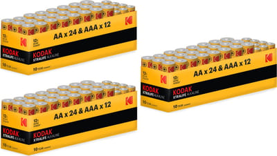 Kodak Xtralife alkaline batterijen 108 pack (72x AA+36x AAA)