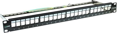InLine® patchpaneel lege plaat 24-voudig, voor Keystone Snap-In 19/1U, zwart