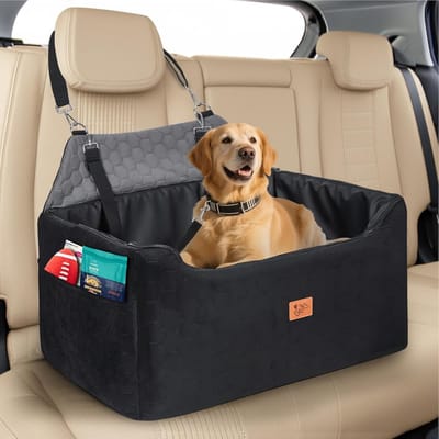 Honden Autostoel - Reisstoel Hond - Veilig Reizen - Met Geheugenschuim - Medium Formaat - Grijs