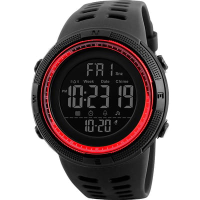 Moment beauty heren chronograaf elektronisch horloge skmei buitensport student waterdicht lichtgevend black