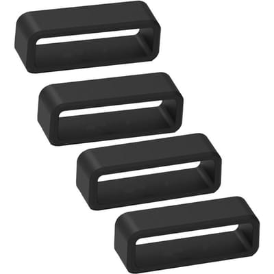 Zwarte Siliconen Horlogebanden 12-30mm Rubberen Band Lus Ring Houder Accessoires 4 Stuks voor Apple Samsung Horloges 16mm