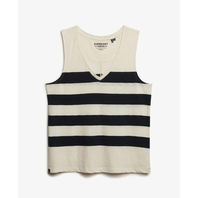 Superdry Studios Vee Mouwloze V-hals T-shirt Wit 2XS Vrouw