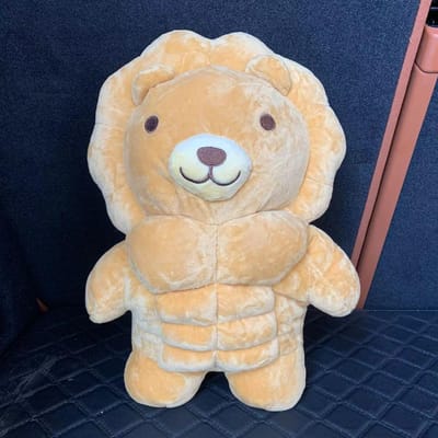 Ours Lion Peluche Musclé Poupée Mignonne Peluche Musclée Jouet en Peluche Kawaii Dessin Animé Animal Fort Oreiller pour Garçon Petite Amie Cadeaux 30CM