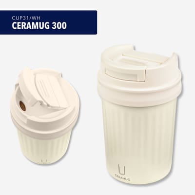 Troika Drinkbeker / Thermobeker voor koffie en andere warme dranken, dubbelwandige vacuümisolatie met WEILBURGER® keramische coating aan de binnenzijde, inhoud: 300 ml, lekvrij kunststof deksel met geïntegreerde schuifsluiting, roestvrij staal