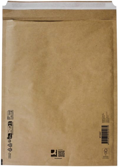 Q-CONNECT luchtkussenenveloppen, bruin, 8-H, 290 x 370 mm, doos van 100 stuks