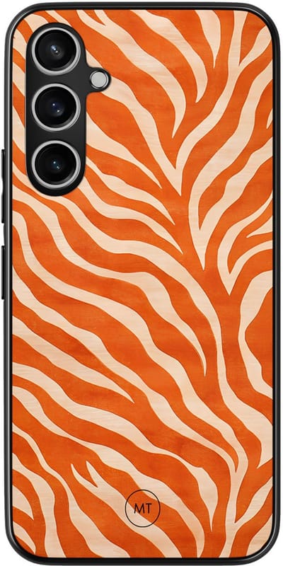 Hoesje geschikt voor Samsung Galaxy S23 FE - Zebra oranje - TPU Hard Case Backcover - Oranje - Mooie Telefoonhoesjes