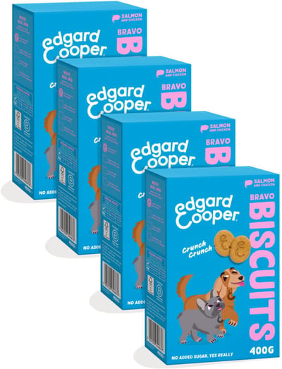 Edgard & Cooper Hondensnacks (Zalm, 400g x 1), Bravo Koekjes, Hondenkoekjes, Kruidige Voeding, Fruit, Groenten en Kruiden, Echte Ingrediënten voor Honden