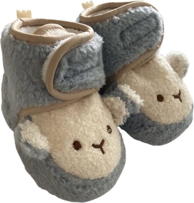 Zachte en warme sloffen - Pantoffels voor baby van Baby-Slofje - Lichtblauw - maat 0-6 maanden - 11cm zool - kraamcadeau