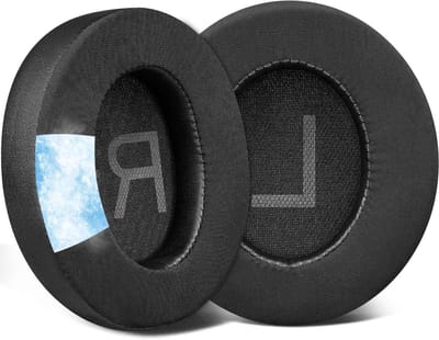 Vervangende Koel Gel Oorkussens voor Hoofdtelefoons, Earpads met IJszijde Stof en Hoge Dichtheid Schuim voor Geluidisolatie - Zwart