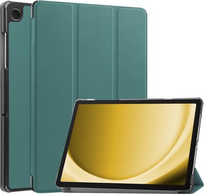 Hoes - Geschikt voor Samsung Galaxy Tab A9 Plus - Dun & Stevig - Trifold Bookcase - Hard Cover - Hardcover Book Case - Tablet Hoesje - Donkergroen