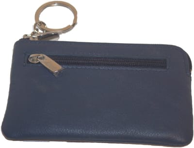 soft lederen sleuteletui ronde hoek / sleutelbeursje met ring en kettinkje / buideltje voor sleutelbos / soepel combi portemonneetje in rood, paars, roze, groen, navy, blauw, zwart leer leer 260 in 7 kleuren
