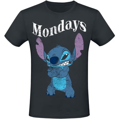 Lilo & Stitch - Disney T-shirt - Mondays - S tot XXL - voor Mannen - zwart