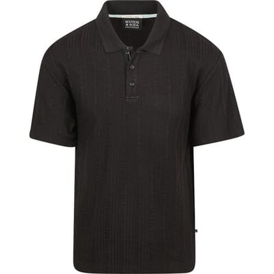 T-shirt Scotch &amp; Soda Knitted Polo Structured Zwart